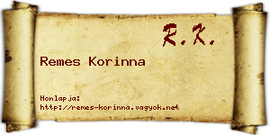 Remes Korinna névjegykártya